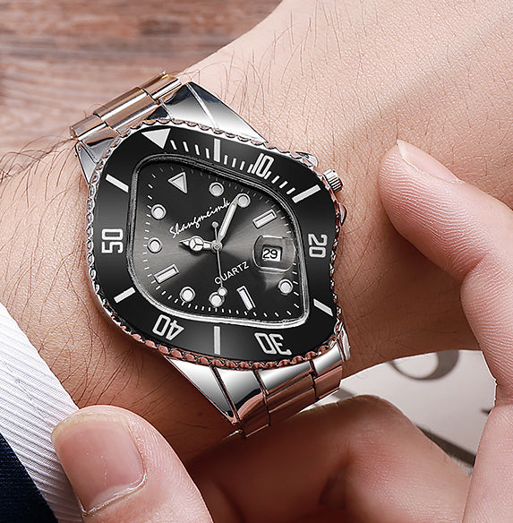 Twisted Water Green Submariner-Style Quartz Watch – Men’s Fashion Waterproof Wristwatch