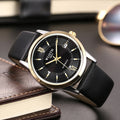 Automatic Mechanical Waterproof Men’s Business Watch – Classic Leather & Steel Wristwatch