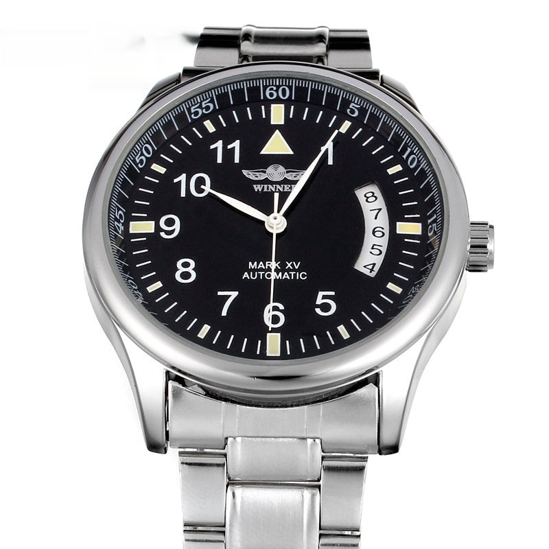 Automatic Mechanical Calendar Watch – Unisex Casual Leather Wristwatch