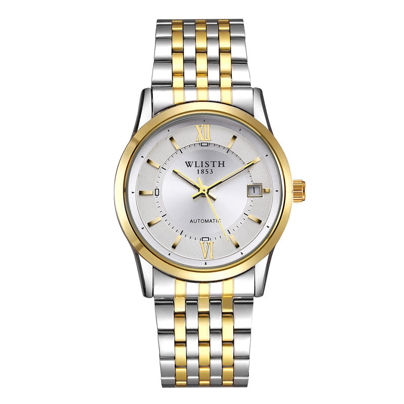 Automatic Mechanical Waterproof Men’s Business Watch – Classic Leather & Steel Wristwatch