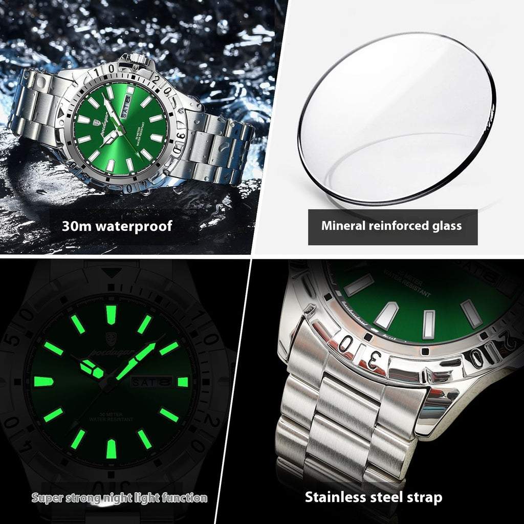Swiss-Inspired Waterproof Men’s Luminous Watch – Ultra-Slim Casual Fashion Wristwatch